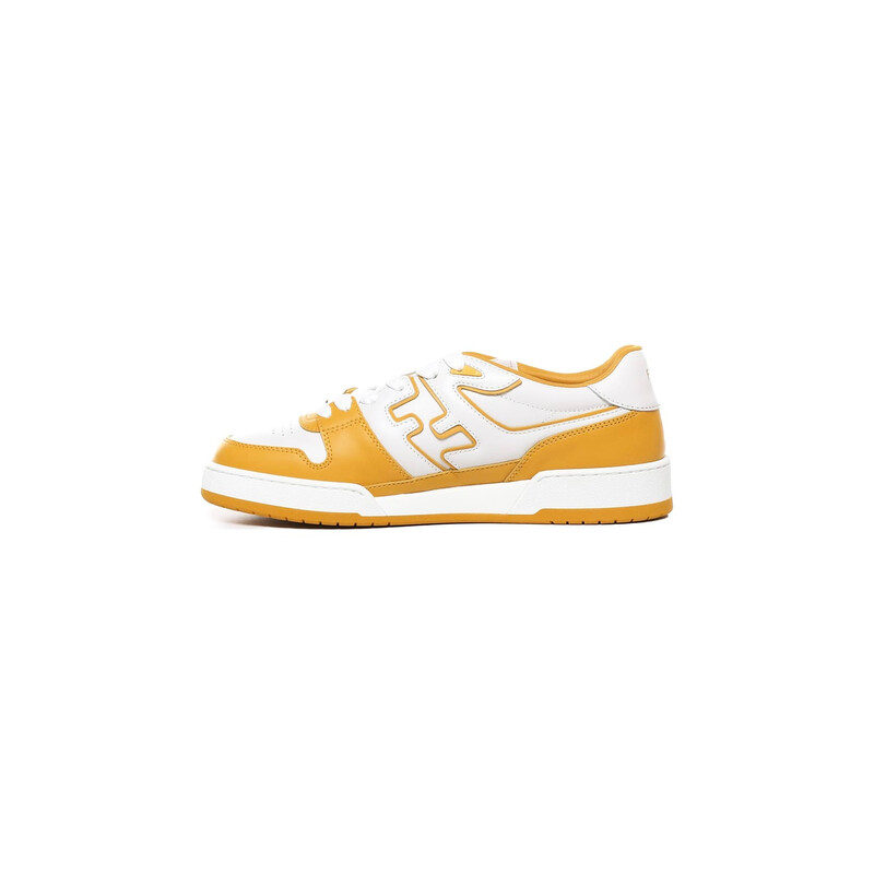 Fendi Leather Low-Top Match Sneakers, Brand Size 6 ( US Size 7