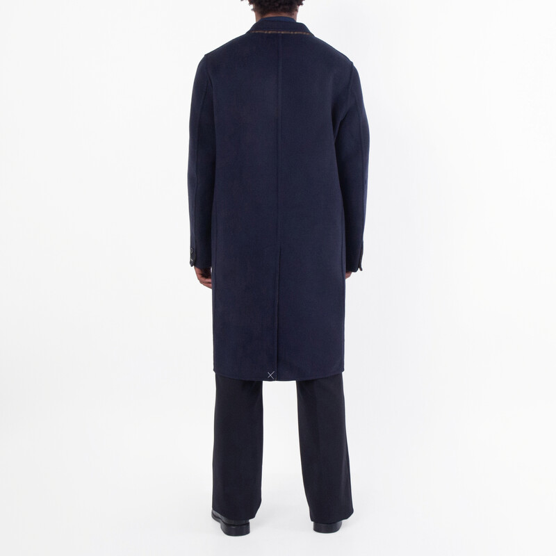 Fendi Men's Double Wool FF Logo Coat, Brand Size 50 ( US Size 40