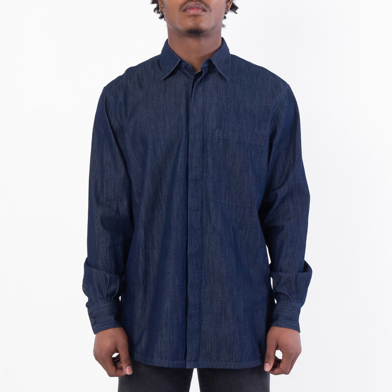 Fendi Men's FF Long-sleeved Shirt, Brand Size 40 ( Neck Size 15.75