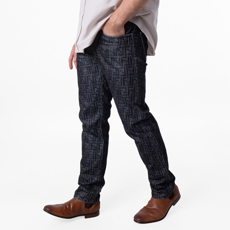 Fendi Men's Straight Leg FF Jeans, Waist Size 31