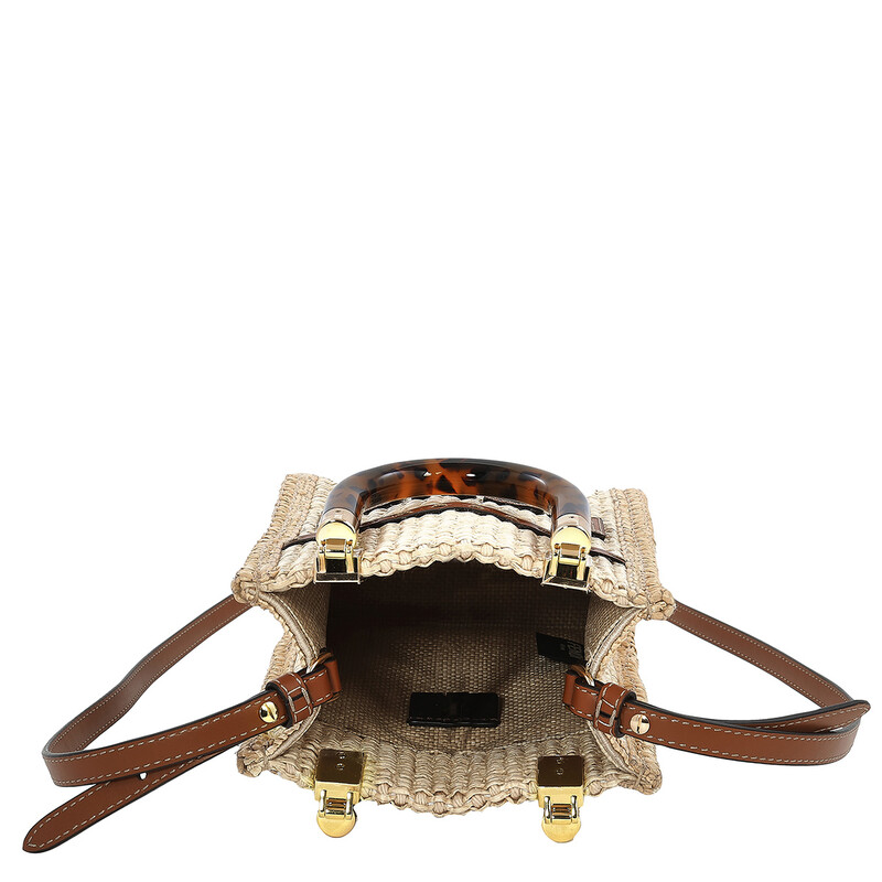 Fendi Mini Sunshine Shopper Raffia Beige 8BS051ANWSF1LMM