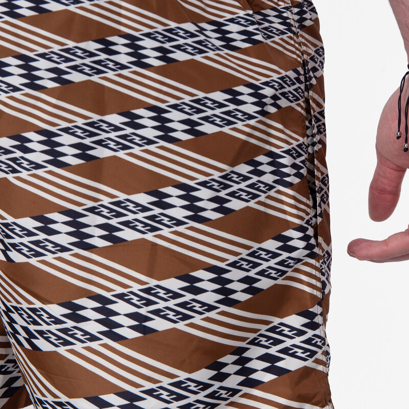 Fendi Printed Polyester Swimming Shorts, Brand Size 48 ( US Size