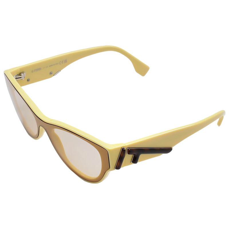 Fendi Shiny Light Brown Shield Ladies Sunglasses FE40135I 39E 140