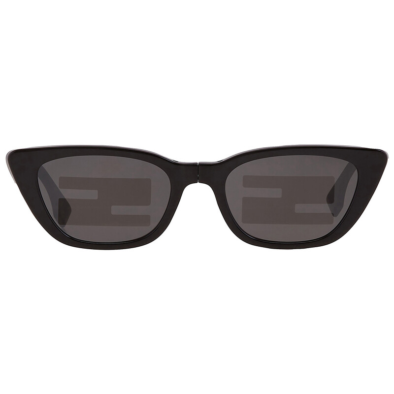 Fendi Smoke Mirror Logo Folding Cat Eye Ladies Sunglasses FE40089I