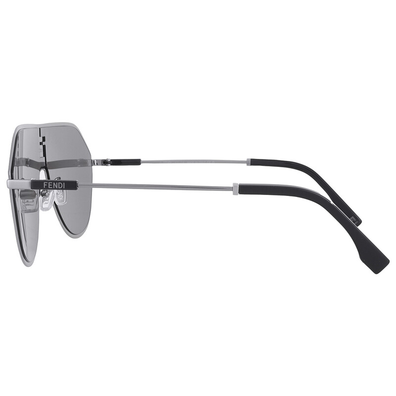 NEW FENDI SUNGLASSES FE40080U 12C UNISEX SHIELD SILVER EYEWEAR Fendi Smoke Mirror Pilot Unisex Sunglasses FE40080U 12C 65  main image 4