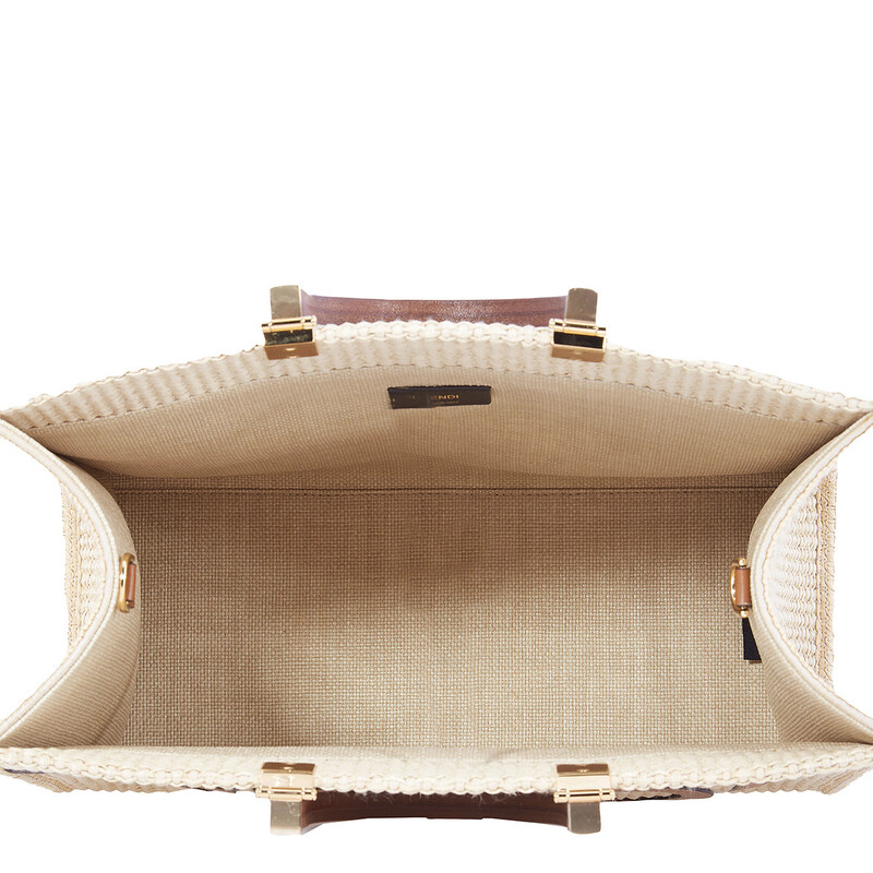 Fendi Sunshine Medium Shopper In Natural Straw 8BH386AP4AF1LMM