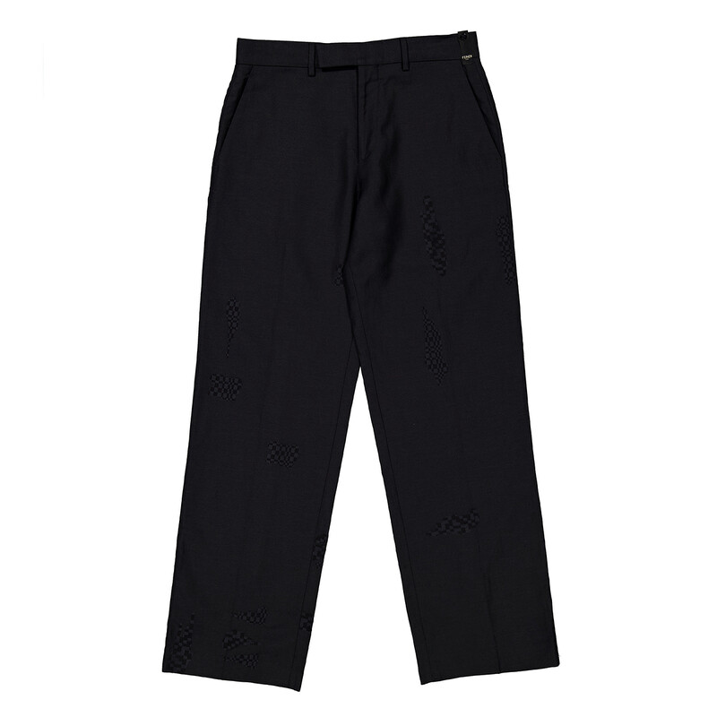 Fendi Tailored Woven Pattern Trousers, Brand Size 50 (Waist Size