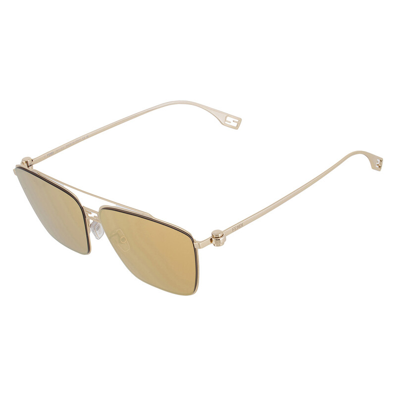 Fendi Yellow Square Ladies Sunglasses FE40110U 30L 59  display picture 3