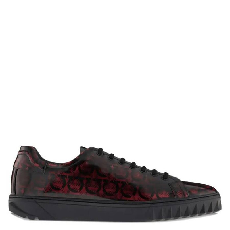 Ferragamo All-Over Gancini Low Top Cube Sneakers, Size 10 02A888
