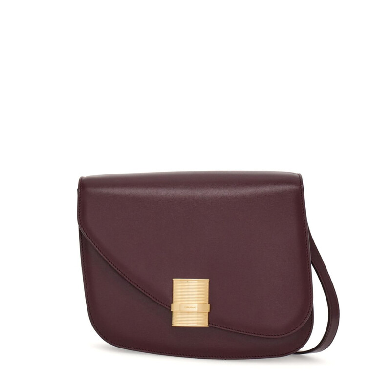 888aki0914　No.4 No.T2 Ferragamo Asymmetric Leather Shoulder Bag 216798 769382