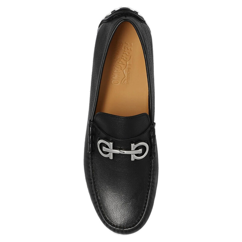 Ferragamo Black Gancini Ornament Driver, Size 6 020983 758351