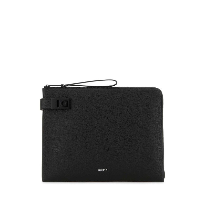 Ferragamo Black Leather Clutch 241703 779258 8031895230021 - Handbags ...