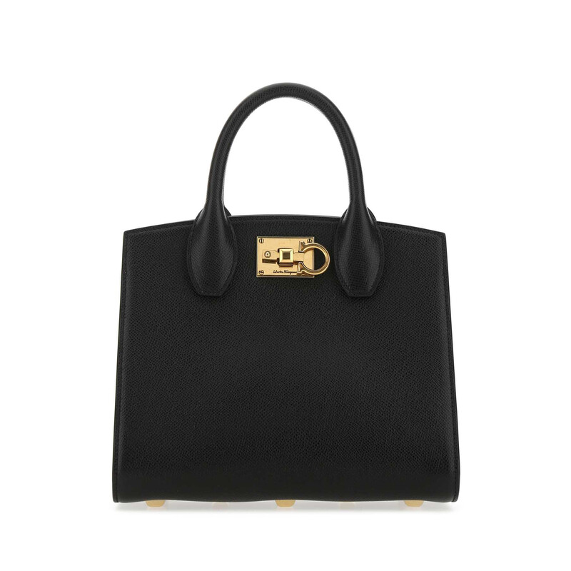Ferragamo Black Leather The Studio Handbag 211424750036 NEROBONBON