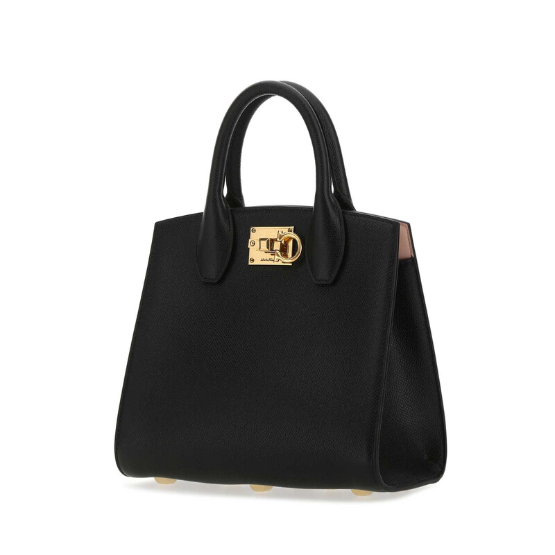 Ferragamo Black Leather The Studio Handbag 211424750036 NEROBONBON