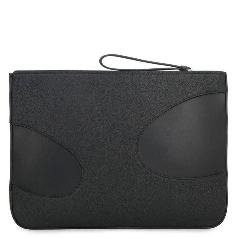 Ferragamo Black Leather Zip Pouch 241361 764026 8056283183826