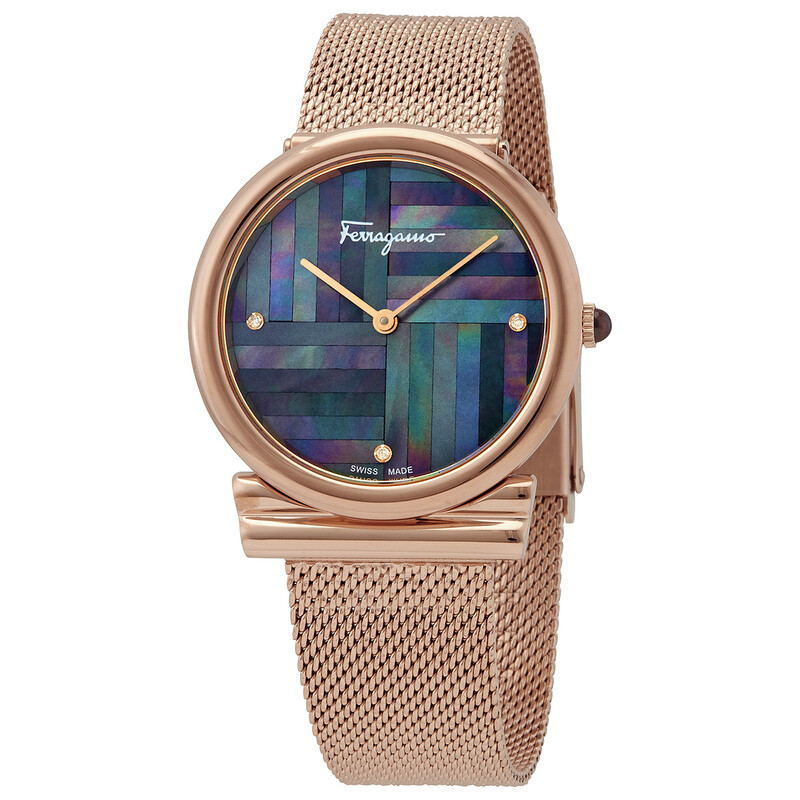 Ferragamo Black Mother of Pearl Dial Ladies Watch SFIY00819  display picture 3