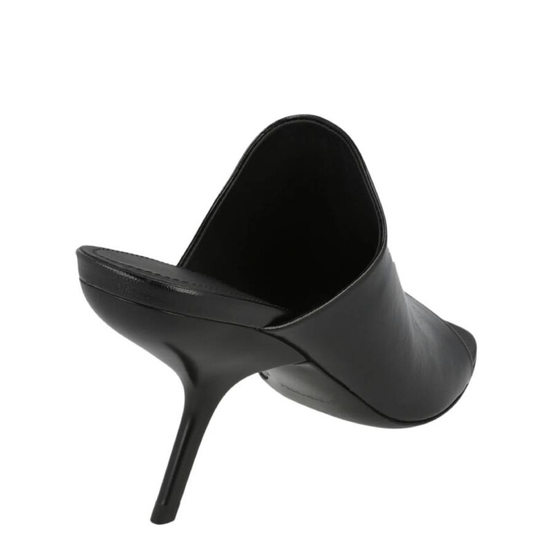 Ferragamo Black Nappa Open-Toe Slide Sandals, Size 9 C 01G519