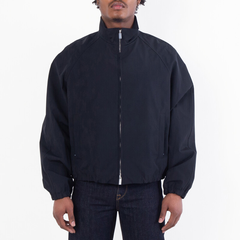 Ferragamo Black Nylon Sport Jacket, Brand Size 52 ( US Size 42