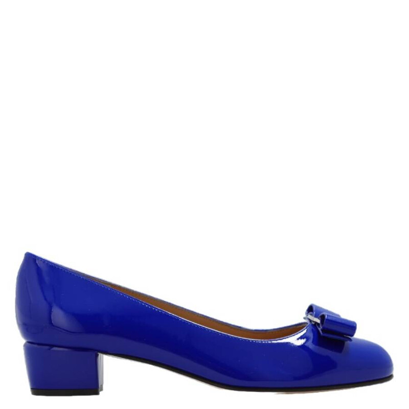 Ferragamo Blue Vara Bow Pump Shoe, Size 7 C 01B221 763694 - Shoes