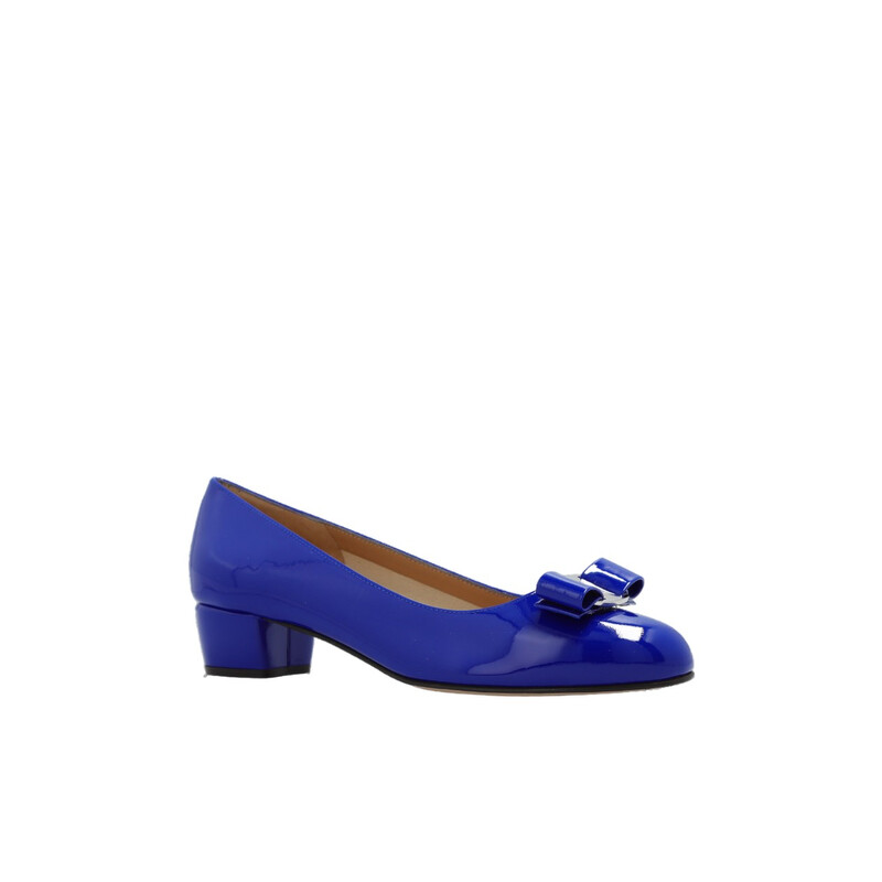 Ferragamo Blue Vara Bow Pump Shoe, Size 7 C 01B221 763694 - Shoes