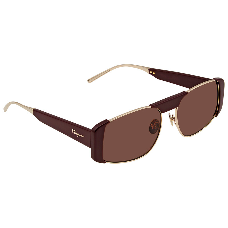 Ferragamo Brown Gradient Rectangular Ladies Sunglasses SF267S