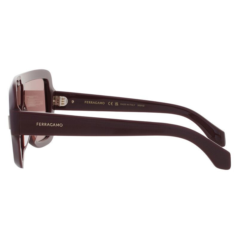 Ferragamo Burgundy Shield Ladies Sunglasses SF2061SE 606 55