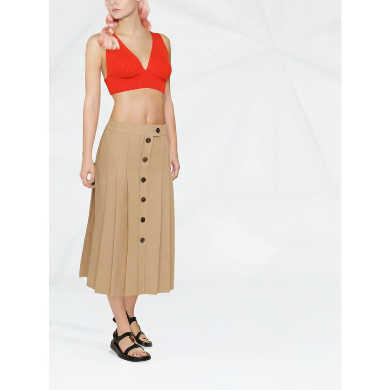 スカート archive Ferragamo pleats long skirt Ferragamo Buttoned-Up Pleated Skirt 135259752048 - Clothing