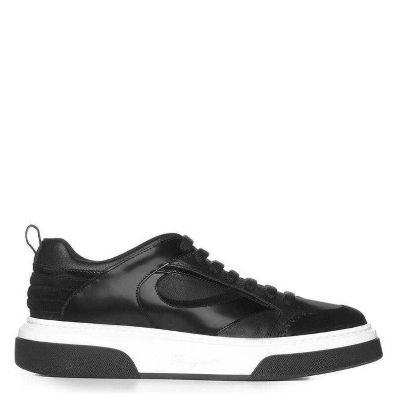 Ferragamo Cassina Leather Low-Top Sneakers, Size 8.5 021276 762559