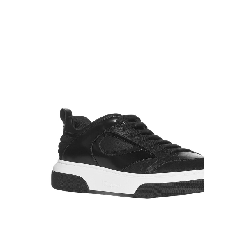 Ferragamo Cassina Leather Low-Top Sneakers, Size 8.5 021276 762559