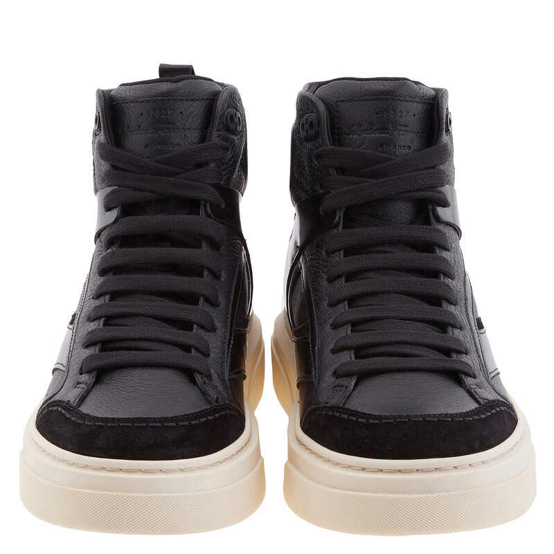 Ferragamo Cassio Leather High-Top Sneakers, Size 7 021270  display picture 1