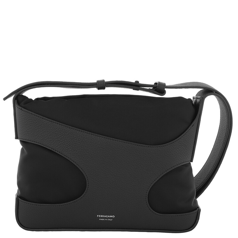 Ferragamo Cut Out Leather Shoulder Bag in Black 241499 770081 Ferragamo Cut Out Leather Shoulder Bag in Black 241499 770081