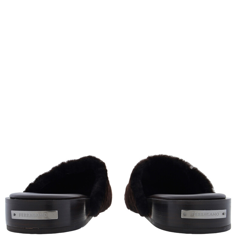 Ferragamo Dassa Pony Hair-Effect Mules, Size 9 E 022736 768540