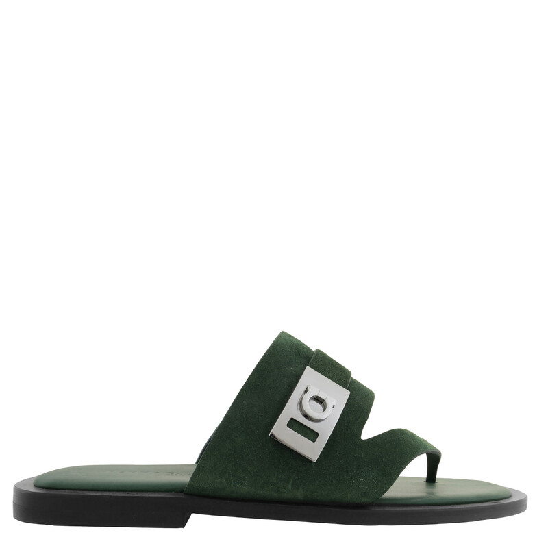 Ferragamo Dickens Suede Thong Sandals, Size 10 027184 772988