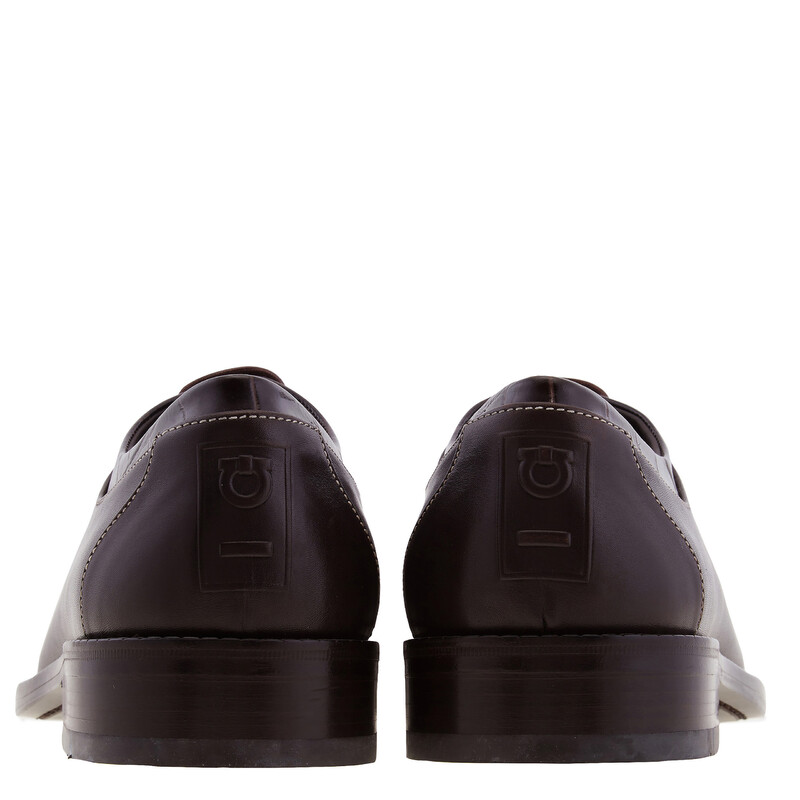 Ferragamo Dinamic Leather Lace-Up Derby Shoes, Size 11  display picture 2