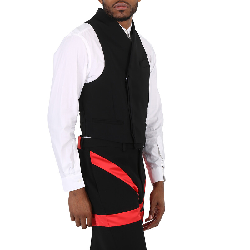 Ferragamo Double Breasted Slim Fit Waistcoat In Black, Brand Size