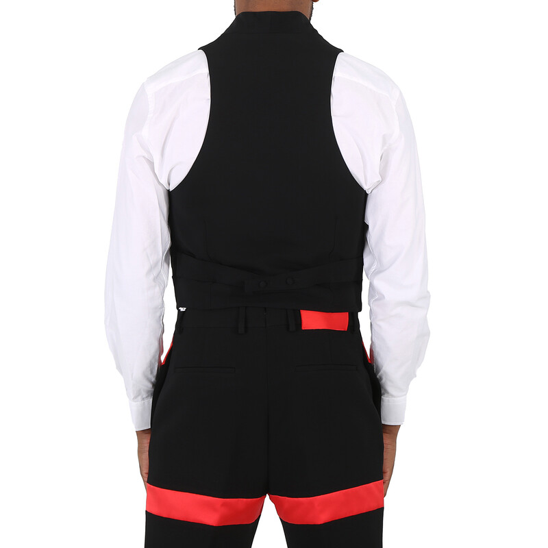 Ferragamo Double Breasted Slim Fit Waistcoat In Black, Brand Size