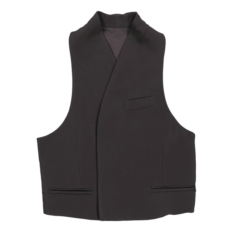 Ferragamo Double Breasted Slim Fit Waistcoat In Black, Brand Size