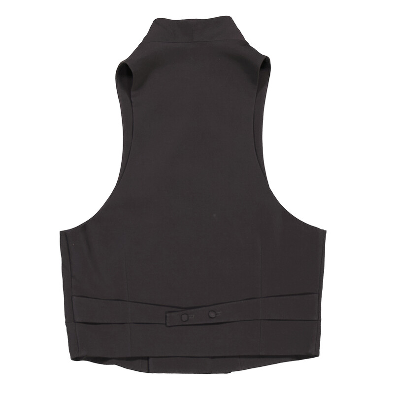Salvatore Ferragamo レザー中綿ベスト Ferragamo Double Breasted Slim Fit Waistcoat In Black, Brand Size