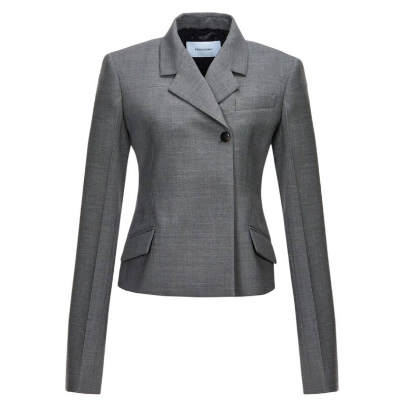 Ferragamo Double Breasted Slim-Fit Blazer, Brand Size 40 ( US Size