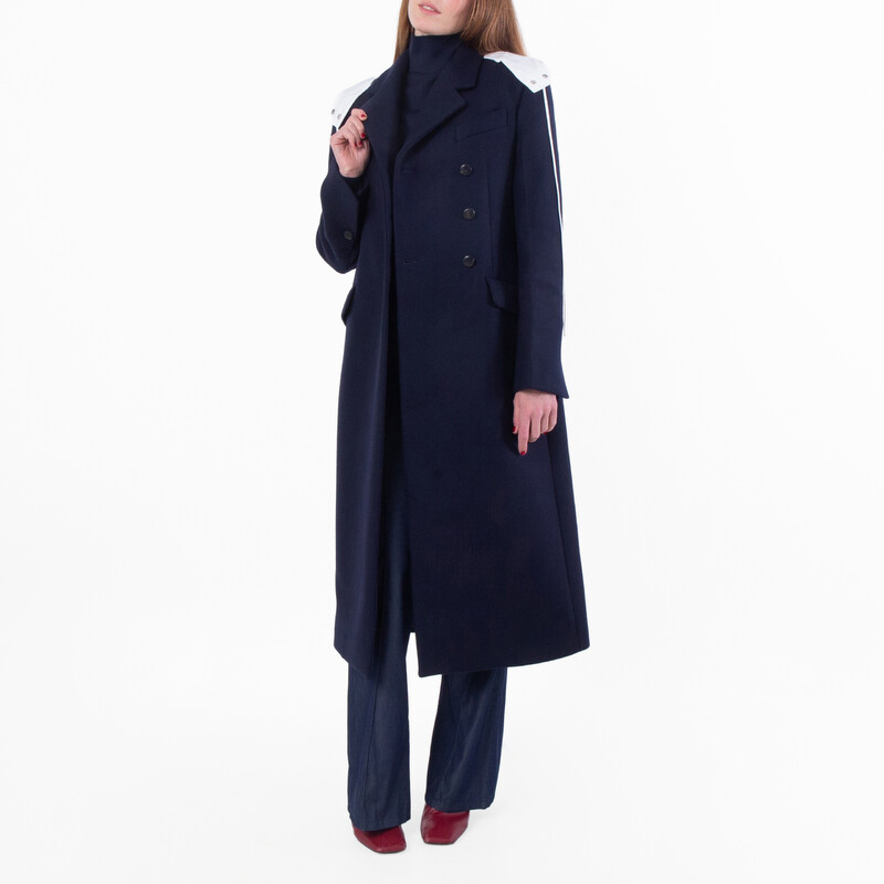 Ferragamo Double-Breasted Wool Coat, Brand Size 40 ( US Size 6