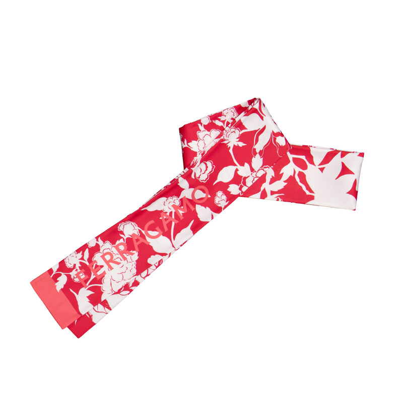 Ferragamo Dragon Print Narrow Strap Silk Headband 320853 771972