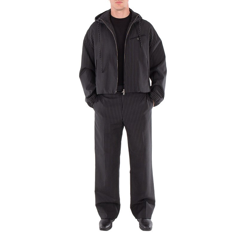 Ferragamo Drawstring Hooded Jacket, Brand Size 46 (US Size 36