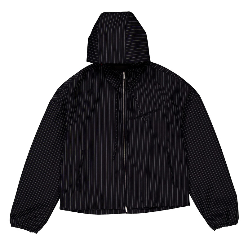 Ferragamo Drawstring Hooded Jacket, Brand Size 46 (US Size 36