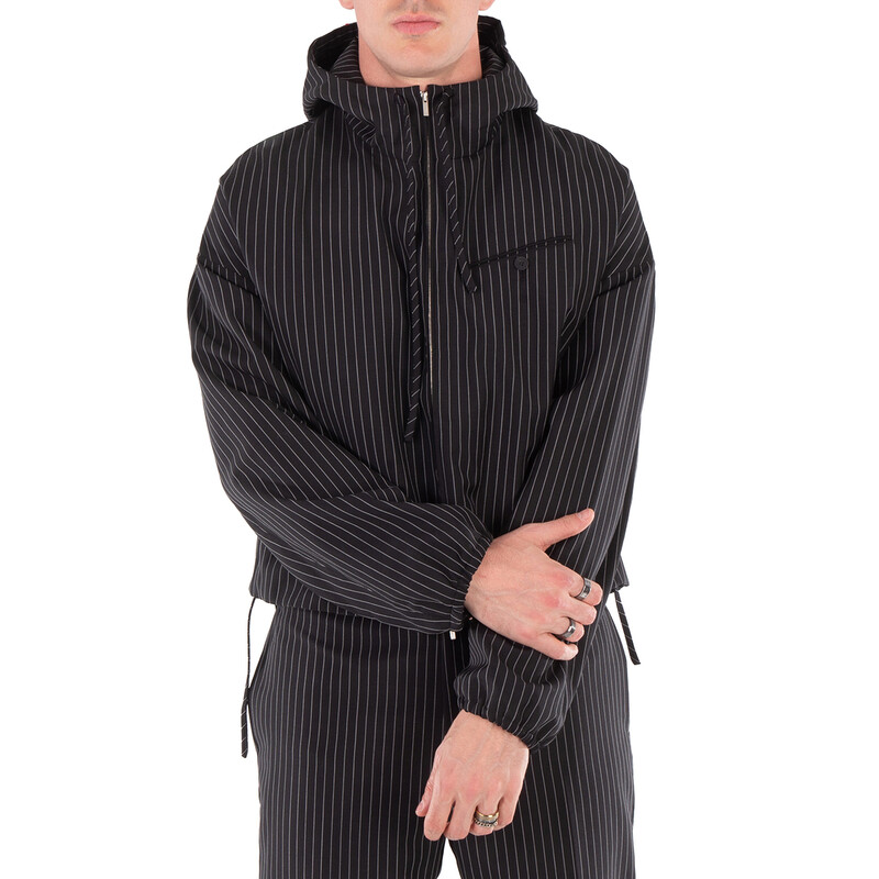 Ferragamo Drawstring Hooded Jacket, Brand Size 46 (US Size 36