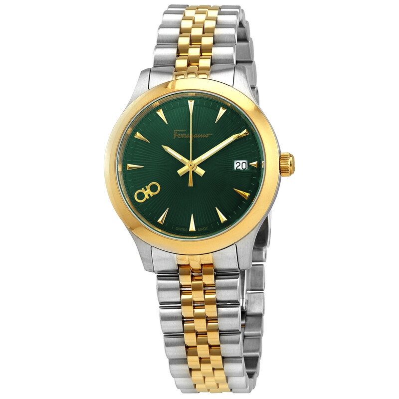 倖*)様 Salvatore Ferragamo レディース 腕時計 グリーン Ferragamo Duo Quartz Green Dial Ladies Watch SFCU00219