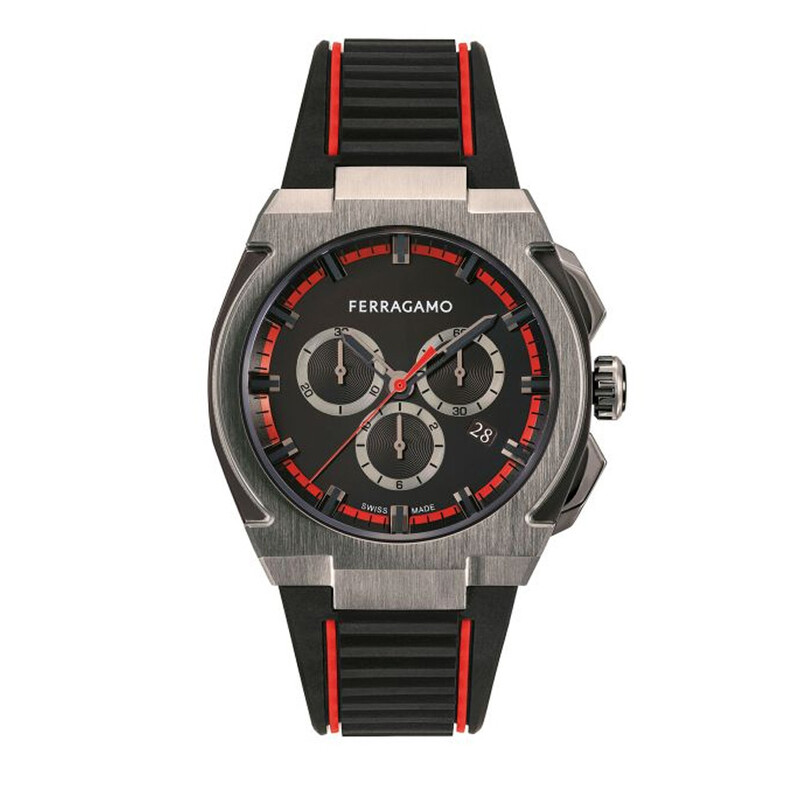 Ferragamo Edge Chronograph Quartz Black Dial Men's Watch SFK200323