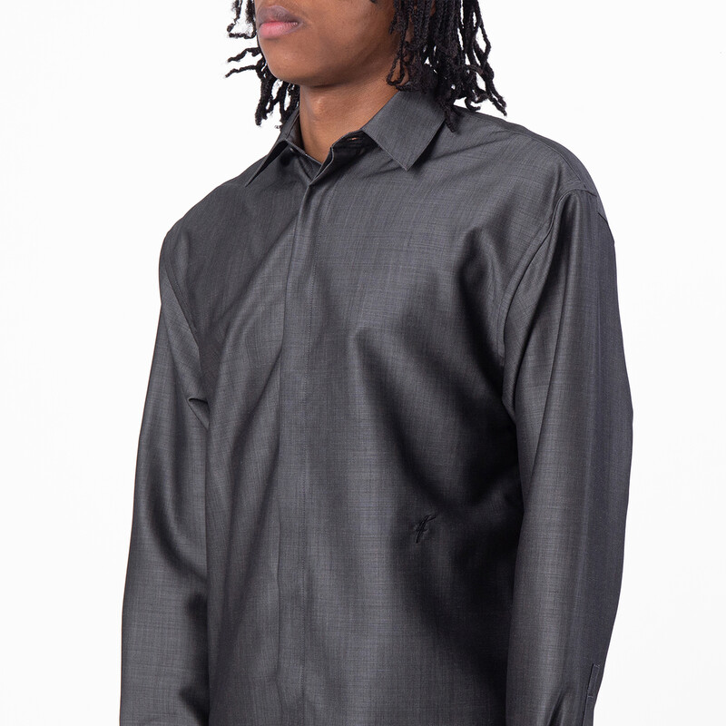 シャツ+ブラウス(半袖+袖なし) SALVATORE FERRAGAMO WOOL STRETCH TOP GRAY Ferragamo Cotton shirt - Grey - Men|140342706859509 | thebs.com
