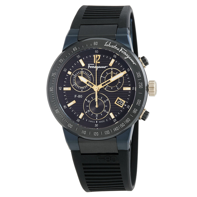 Ferragamo F-80 Chronograph Quartz Black Dial Men's Watch SFUO00121