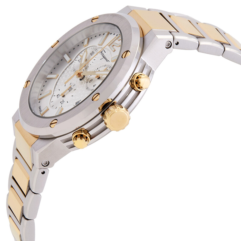 Ferragamo F-80 Chronograph Quartz White Dial Men's Watch SFJE00624