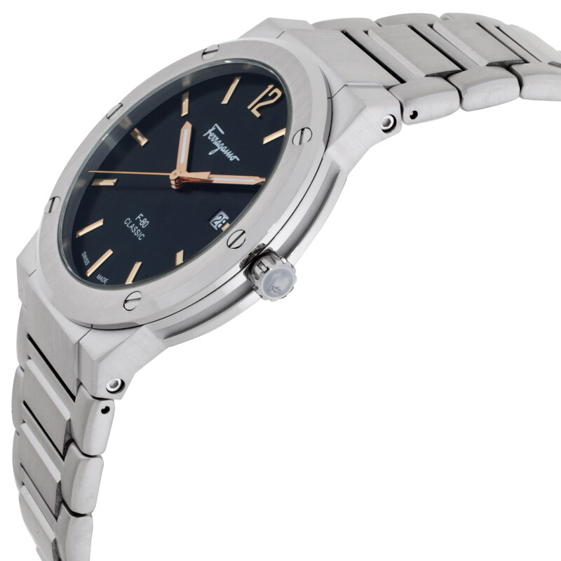 Ferragamo F-80 Classic Quartz Black Dial Men's Watch SFDT02423
